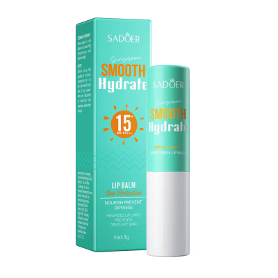 Бальзам для губ солнцезащитный SADOER Smooth Hydrate увлажняющий SPF15 3 г