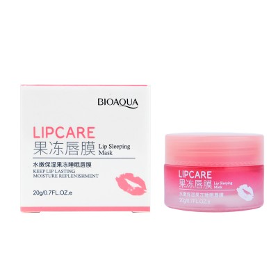 Ночная маска для губ BIOAQUA Lip Sleeping Mask с экстрактом клубники 20 г