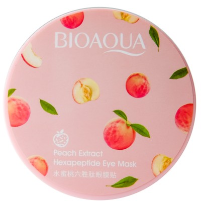 Гідрогелеві патчі під очі BIOAQUA Peach Extract Hexapeptide Eye Mask з екстрактом персика 60 шт