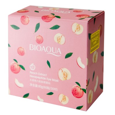 Гідрогелеві патчі під очі BIOAQUA Peach Extract Hexapeptide Eye Mask з екстрактом персика 60 шт