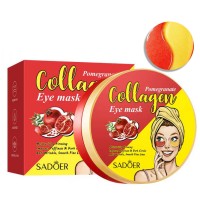Двоколірні гідрогелеві патчі під очі SADOER Pomegranate Collagen зволожуючі 60 шт
