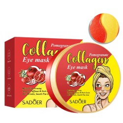 Двоколірні гідрогелеві патчі під очі SADOER Pomegranate Collagen зволожуючі 60 шт