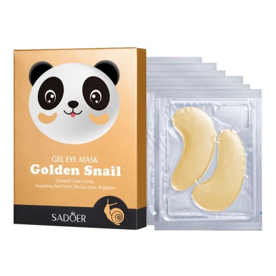 Гідрогелеві патчі під очі SADOER Panda Golden Snail з екстрактом золотого равлика, поживні (7.9г*7шт)