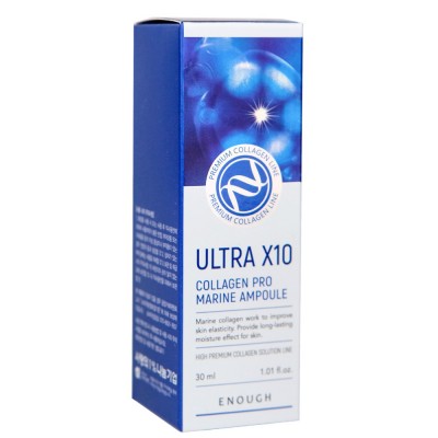 Сироватка для обличчя Enough Ultra X10 Collagen Pro Marine Ampoule 30 мл