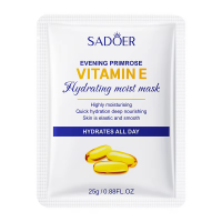 Тканинна маска для обличчя SADOER Vitamin E + Evening Primrose зволожуюча 25 г