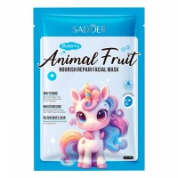 Тканевая маска для лица SADOER Animal Fruit Unicorn Blueberry питательная 25 г