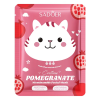 Тканевая маска для лица SADOER Cartoon Pomegranate Nicotinamide осветляющая 25 г