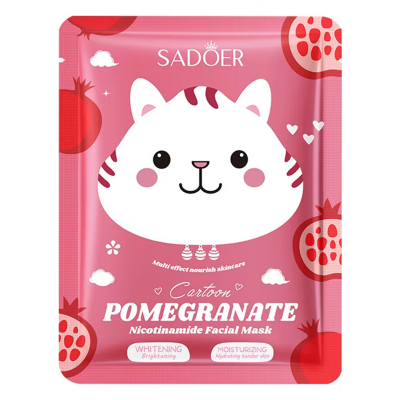 Тканинна маска для обличчя SADOER Cartoon Pomegranate Nicotinamide 25 г