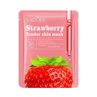 Тканинна маска для обличчя SADOER Strawberry живильна 25 г