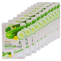 Тканевая маска Wokali Cucumber Fruits Gelato Remove Acne Mask с экстрактом огурца HA-3011 (30мл*10шт)