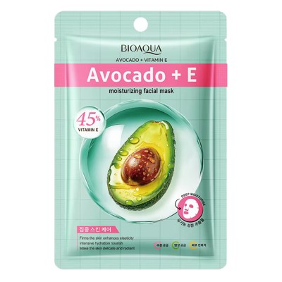 Тканинна маска для обличчя BIOAQUA Avocado + Vitamin E зволожуюча 25 г