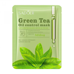 Тканевая маска для лица SADOER Green Tea матирующая, контроль жирного блеска 25 г