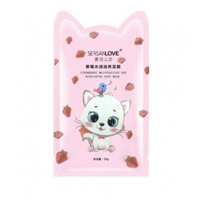 Маска-шкарпетки SERSANLOVE Strawberry Moisturizing And Mask з екстрактом полуниці 36 г