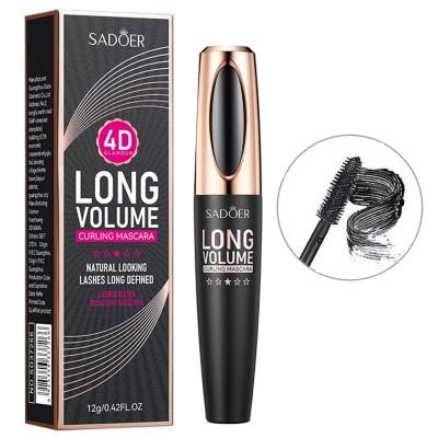 Тушь для ресниц водостойкая SADOER 4D Glamour удлинение и подкручивание 12 г